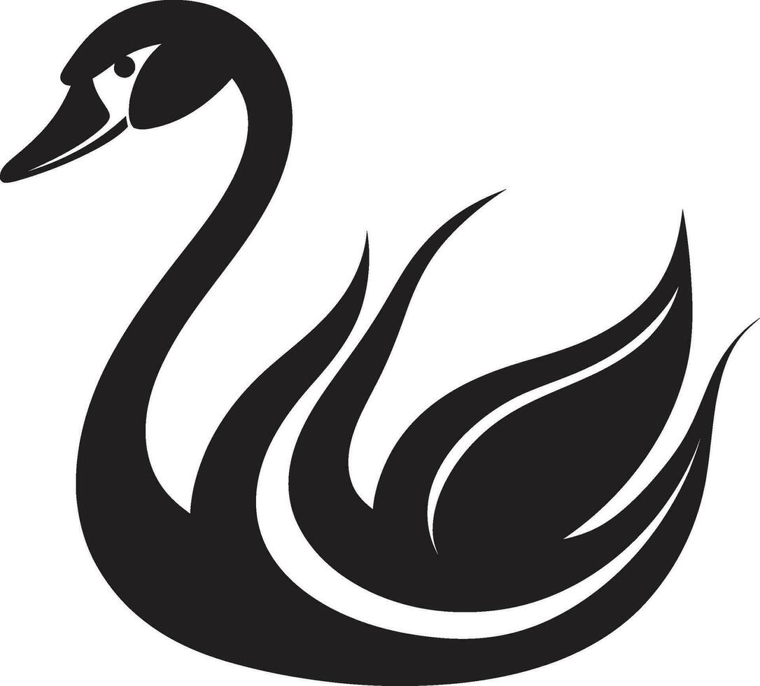 cisne iconografia dentro Preto elegante cisne emblema vetor