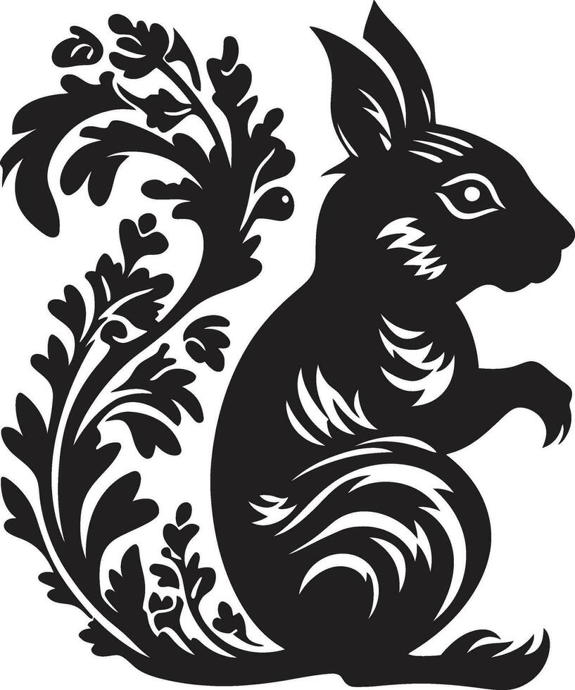 lustroso Preto esquilo ícone elegante ébano esquilo marca vetor