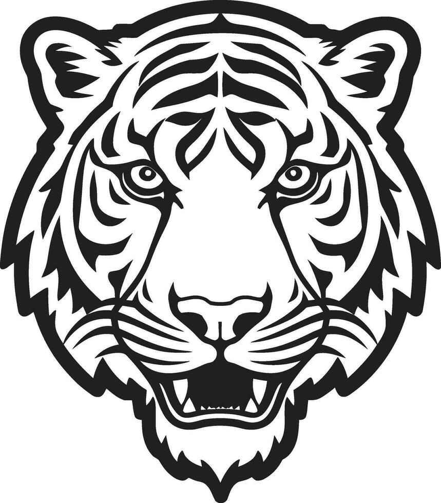 poderoso tigre perfil logotipo ferocidade desencadeado símbolo vetor