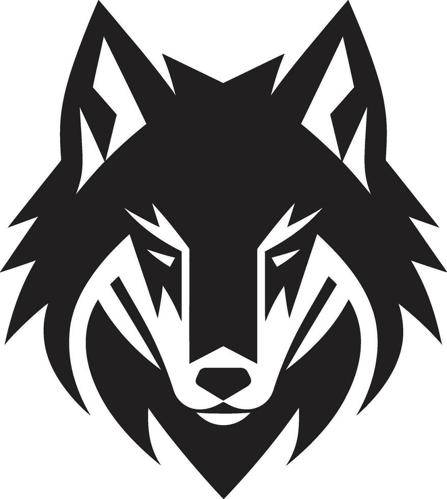 enluarada solitário Lobo ícone furtivo noite caçador crachá vetor