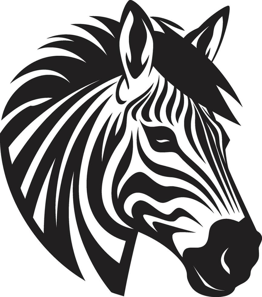 zebras silencioso safári crista monocromático listrado elegância logotipo vetor