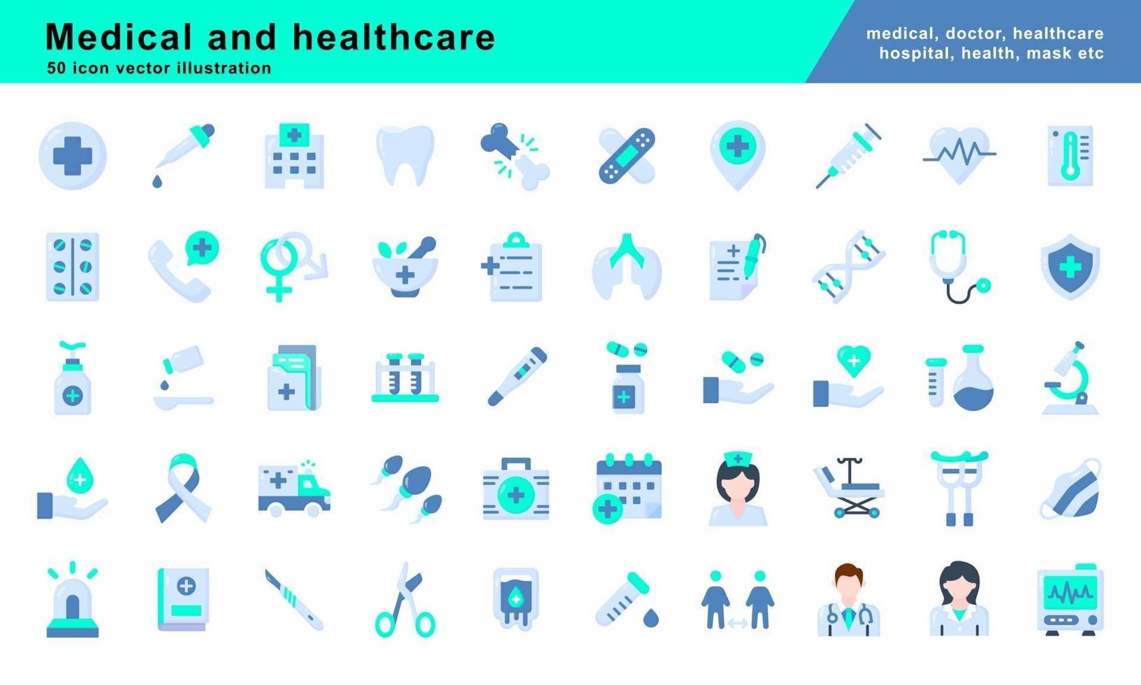 elementos médicos e de saúde em um estilo simples e moderno vetor