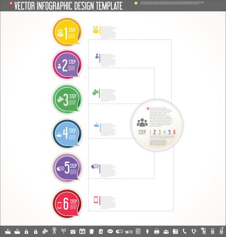 Vector design de modelo de design infográfico colorido