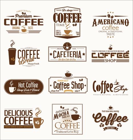 emblemas de café vetor
