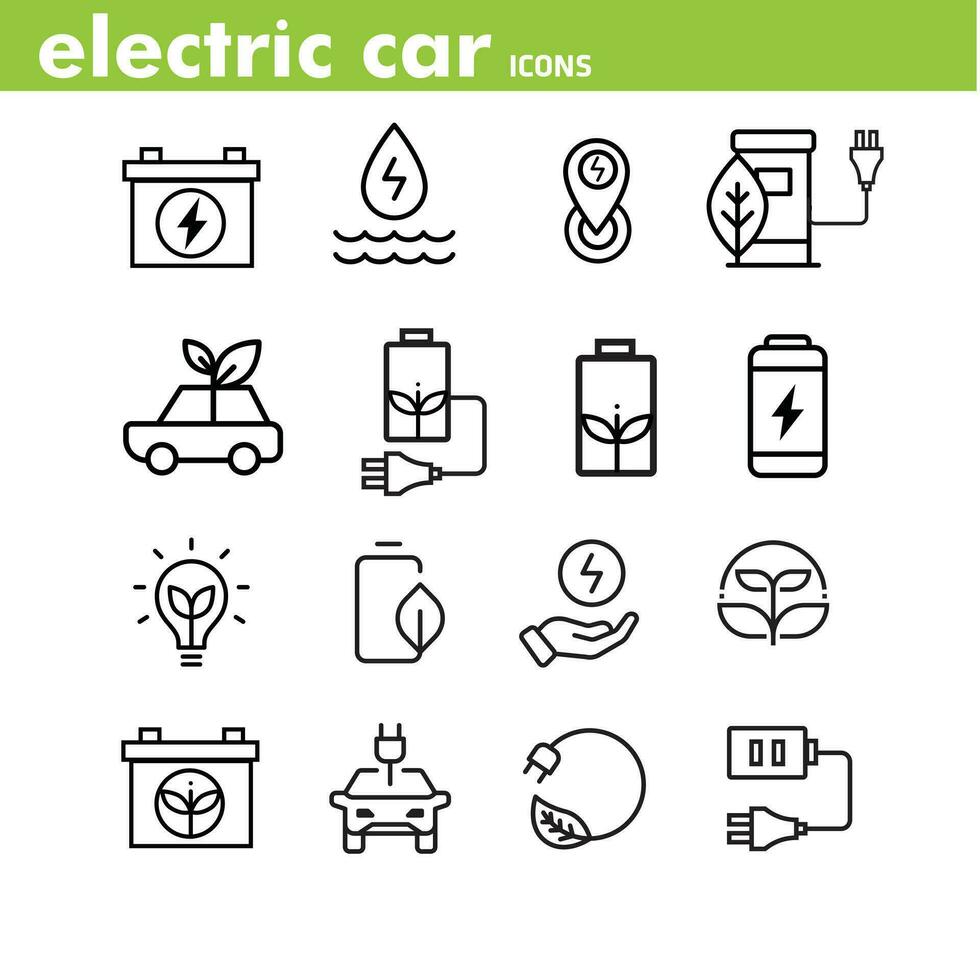 Inovativa energia. alternativo energia. bateria, carregador, elétrico carro, ev, elétrico carregando, luz e água elétrico energia, vetor