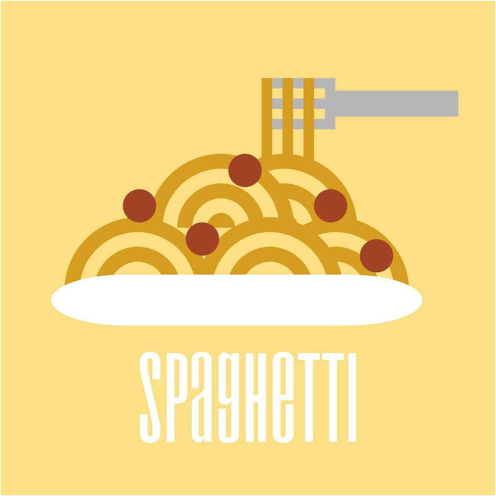 espaguete minimalista vetor ícone