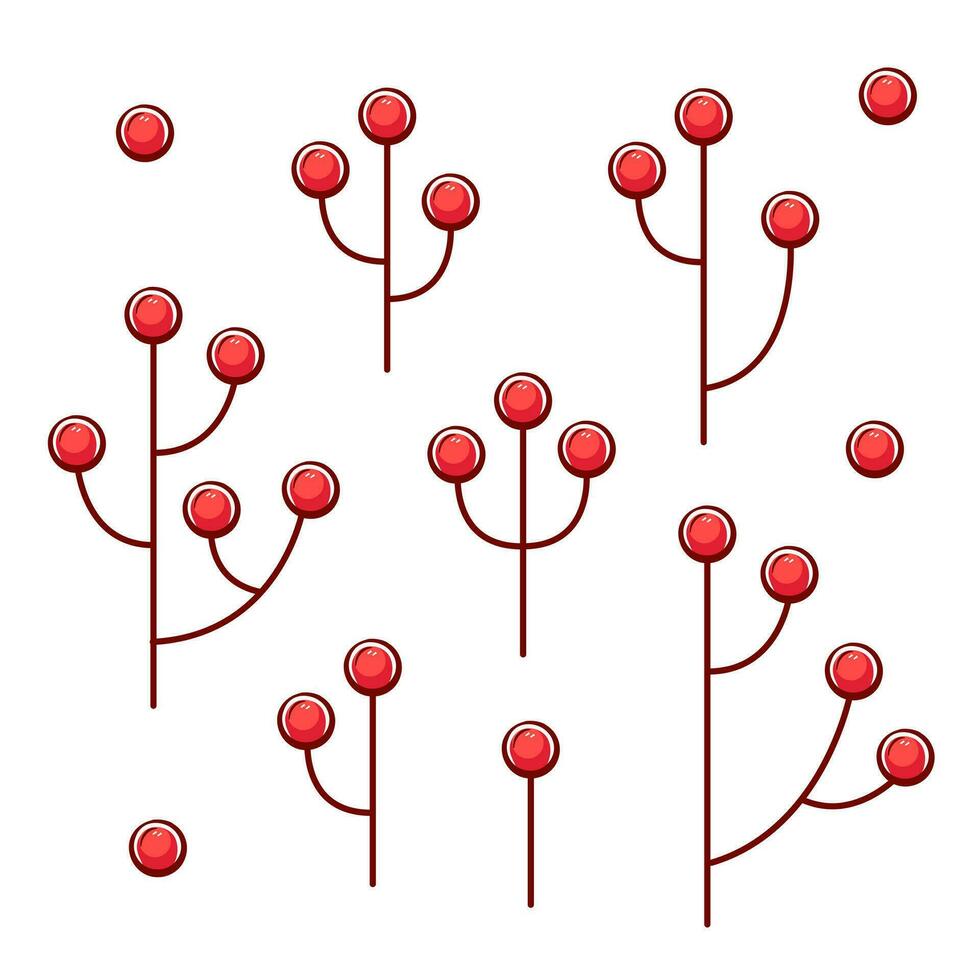 vetor Natal padronizar com viburnum bagas dentro desenho animado estilo.