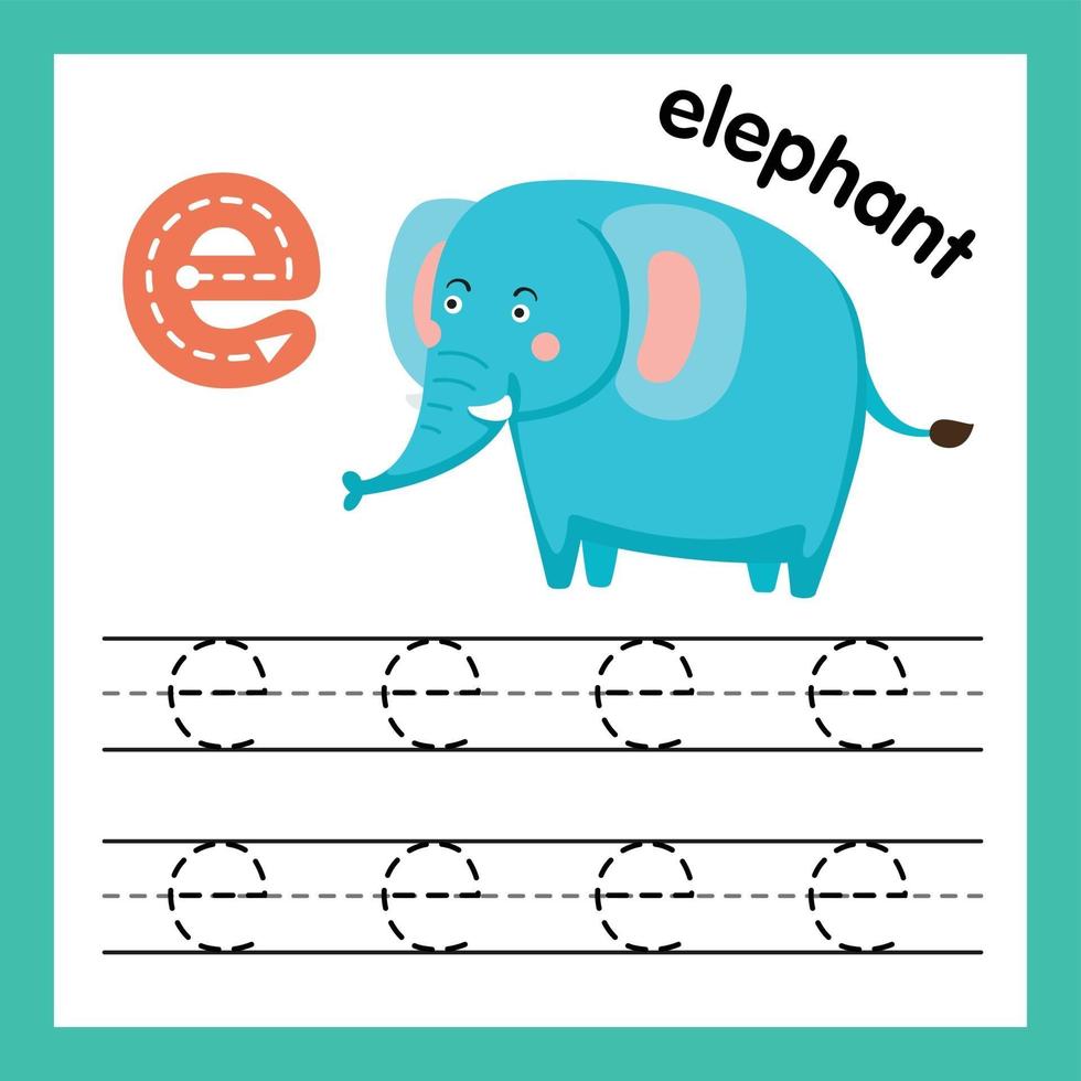 alfabeto e exercício com ilustração de vocabulário de desenho animado, vetor