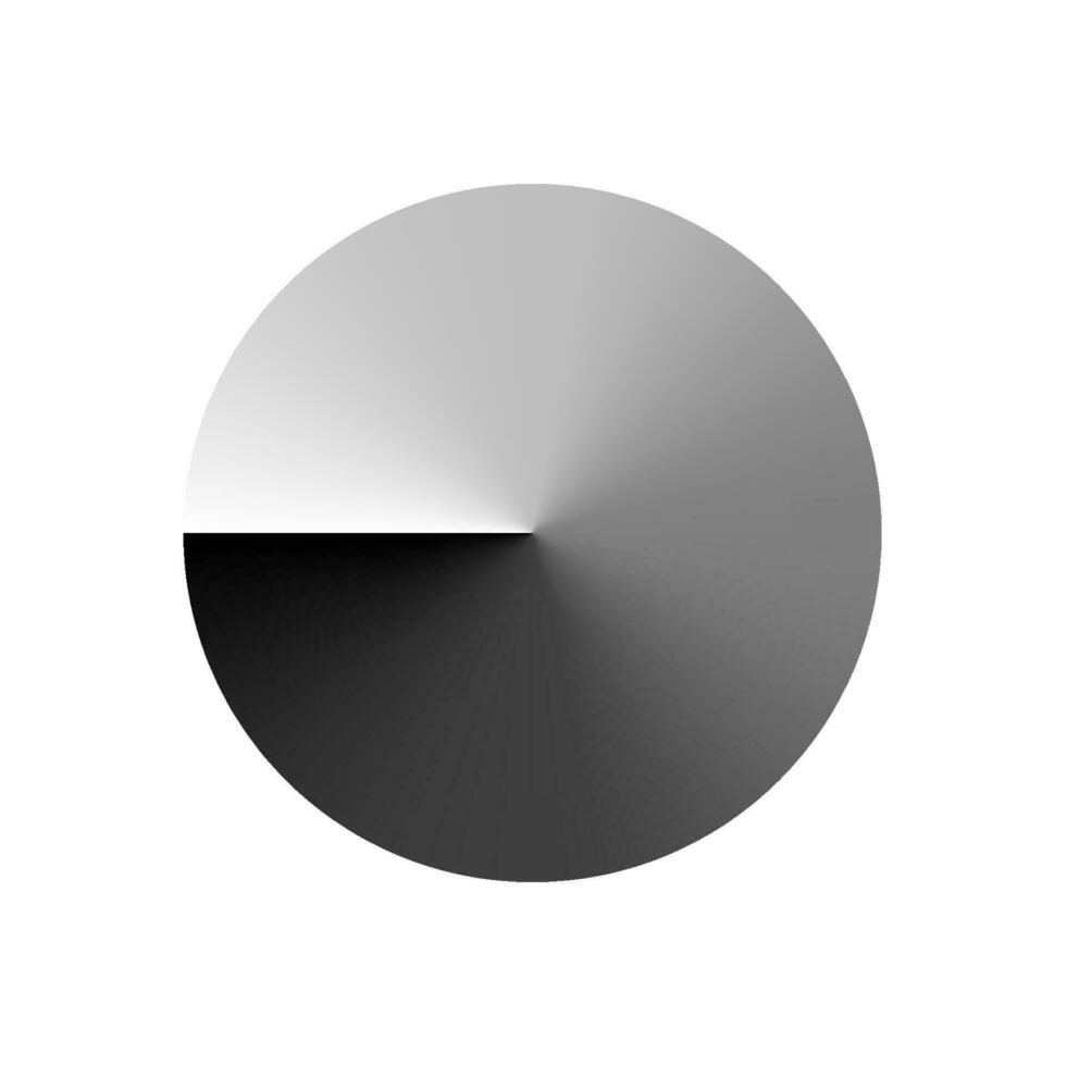 círculo gradiente branco Preto radial vetor monocromático