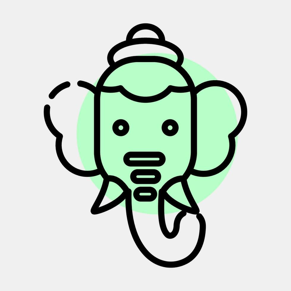 ícone ganesha. diwali celebração elementos. ícones dentro cor local estilo. Boa para impressões, cartazes, logotipo, decoração, infográficos, etc. vetor