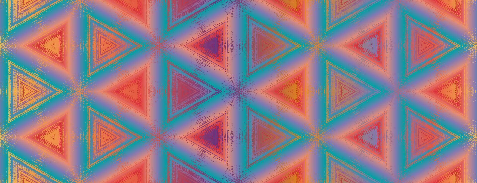 desatado abstrato multi colori viridiano verde, roxo, laranja, vermelho texturizado caleidoscópio padronizar. simétrico geométrico enfeite para embalagem projeto, invólucro papel, papel de parede, fundo. vetor