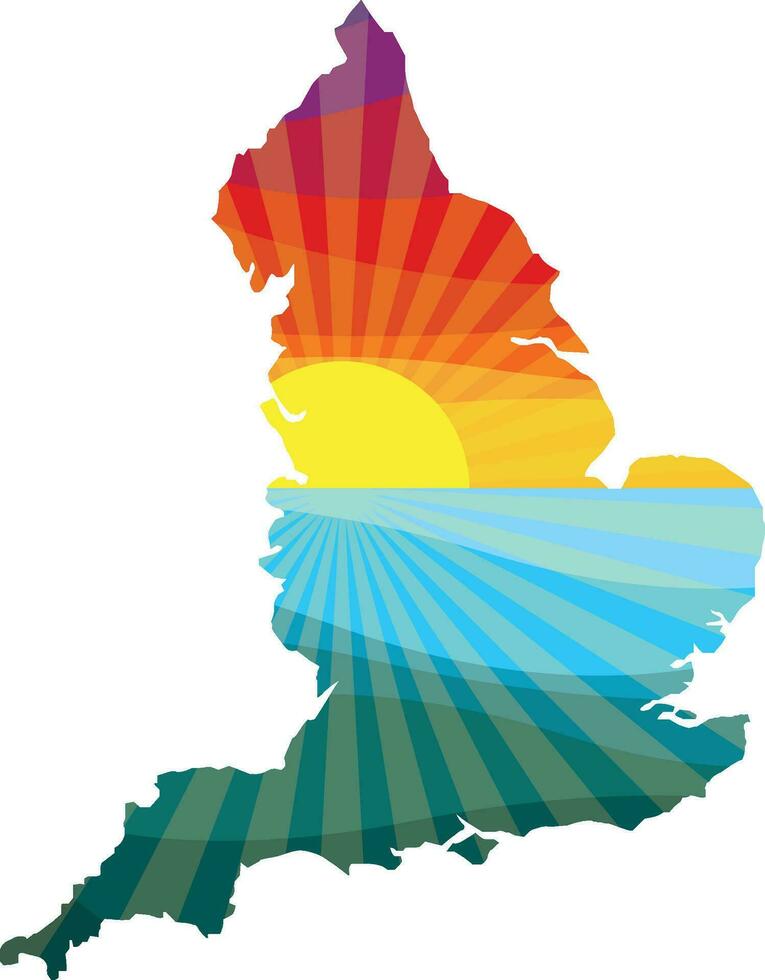 colorida pôr do sol esboço do Inglaterra vetor gráfico ilustração ícone