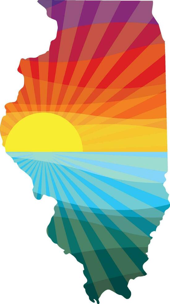colorida pôr do sol esboço do Illinois vetor gráfico ilustração ícone
