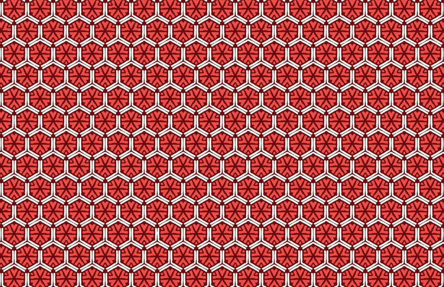 branco e vermelho hexagonal padronizar fundo vetor