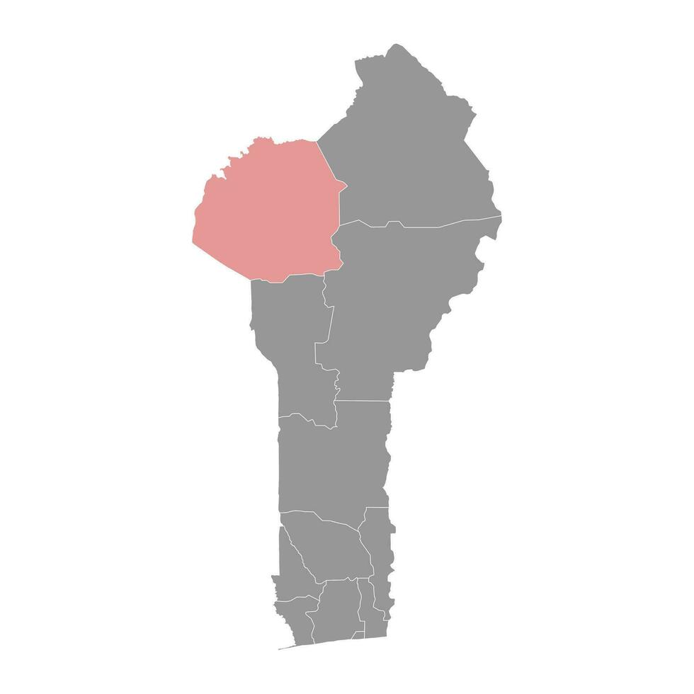 atakora departamento mapa, administrativo divisão do benin. vetor