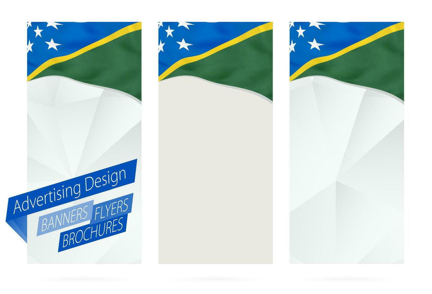 Projeto do bandeiras, panfletos, brochuras com bandeira do Salomão ilhas. vetor