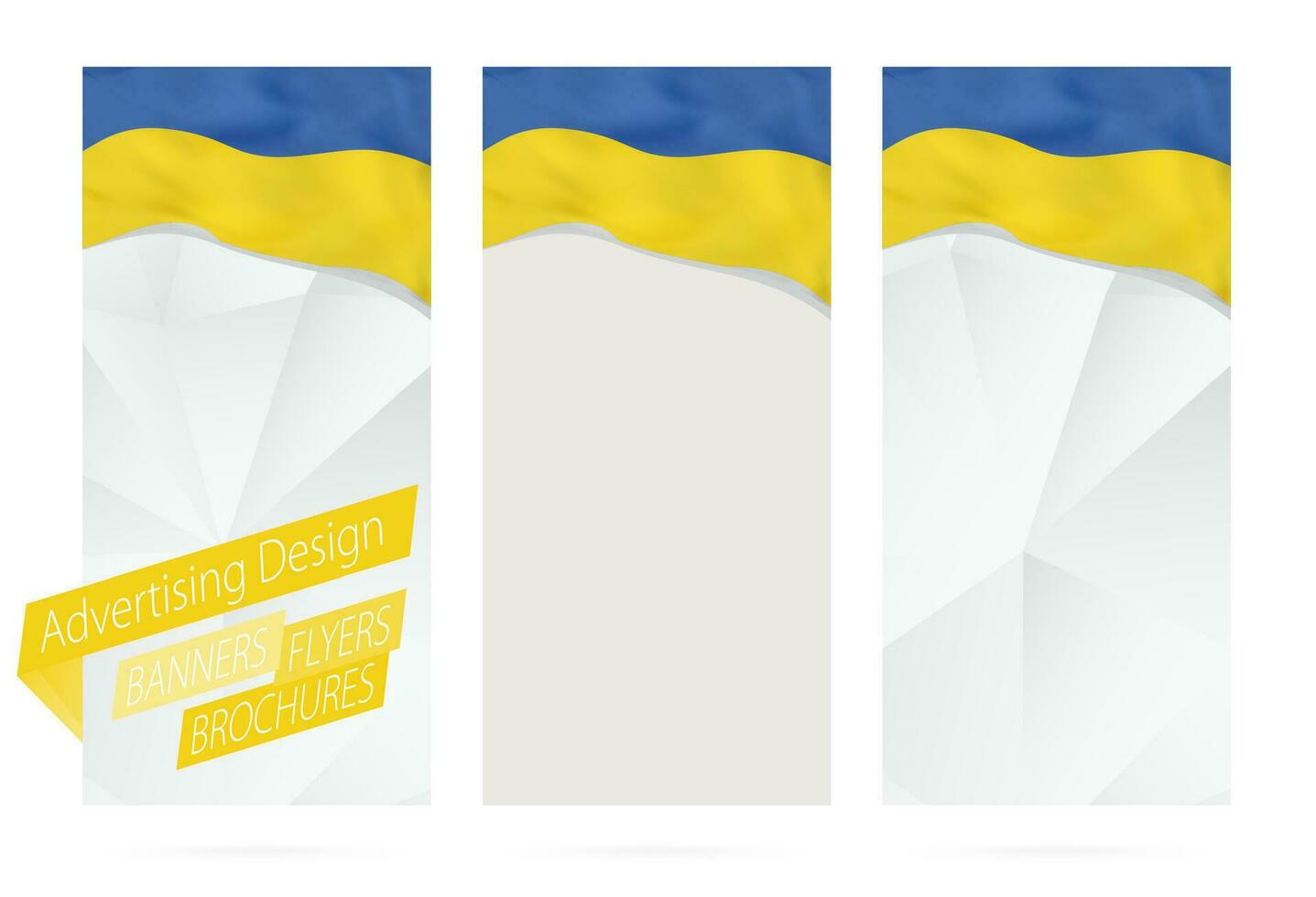 Projeto do bandeiras, panfletos, brochuras com bandeira do Ucrânia. vetor