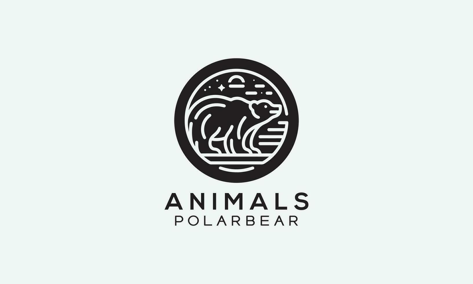 polar Urso vetor logotipo ícone minimalista linha arte Projeto