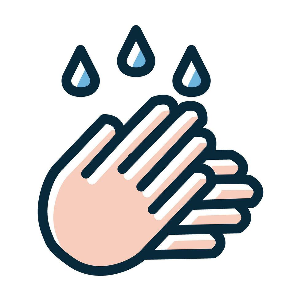 mão lavando vetor Grosso linha preenchidas Sombrio cores ícones para pessoal e comercial usar.