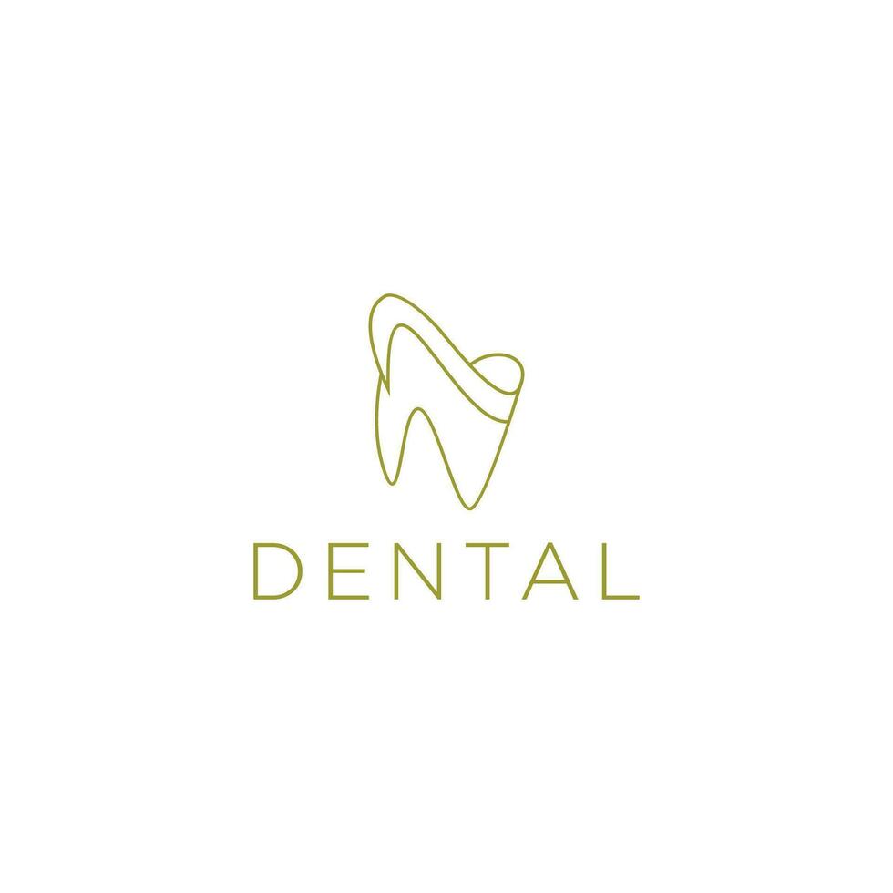 logotipo dental, luxo elegante com arte de linha simples, monoline, estilo de contorno vetor