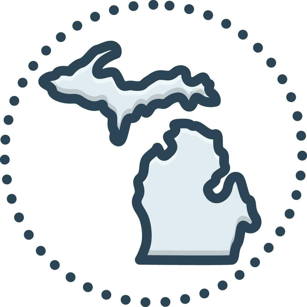 cor ícone para Michigan vetor