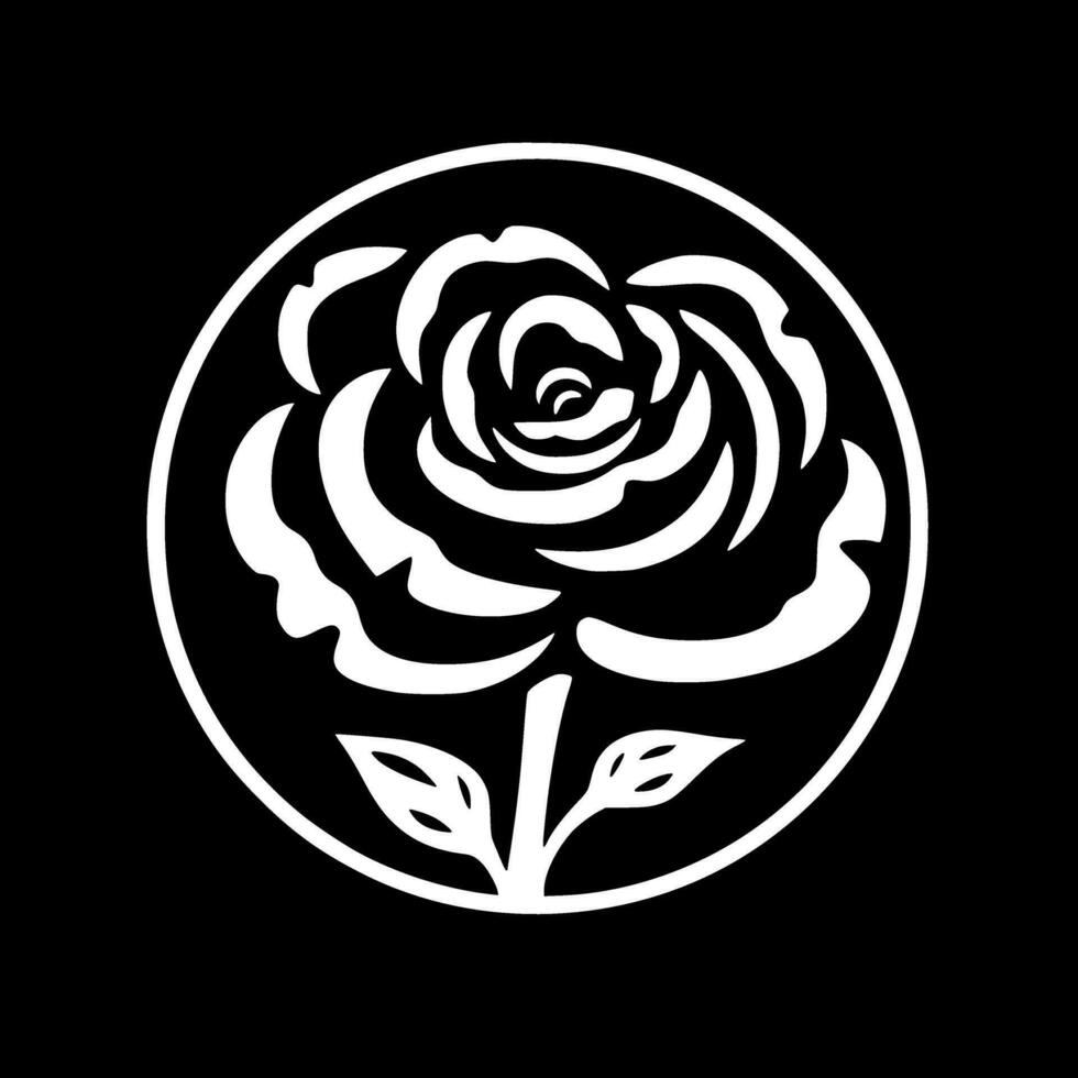 rosa - Preto e branco isolado ícone - vetor ilustração