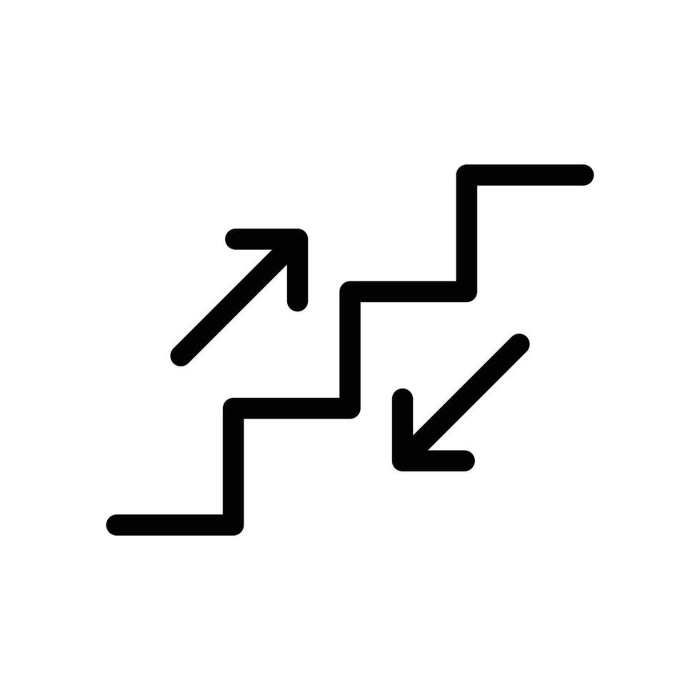 escada, escadas acima, escadas baixa placa ícone dentro linha estilo Projeto isolado em branco fundo. editável AVC. vetor