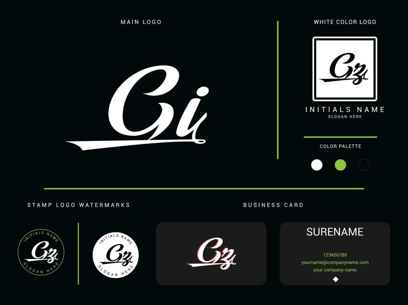 criativo gi vestuário moda logotipo, inicial gz gi logotipo carta ícone vetor para roupas marca