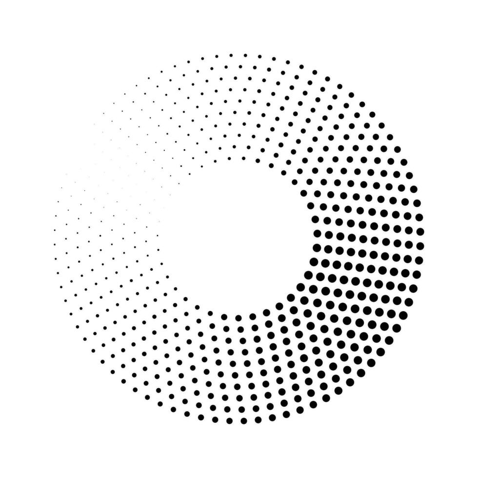meio-tom pontilhado quadro, Armação Preto círculo. simples enfeite com circular quadro, Armação efeito com criativo artístico vetor minimalismo