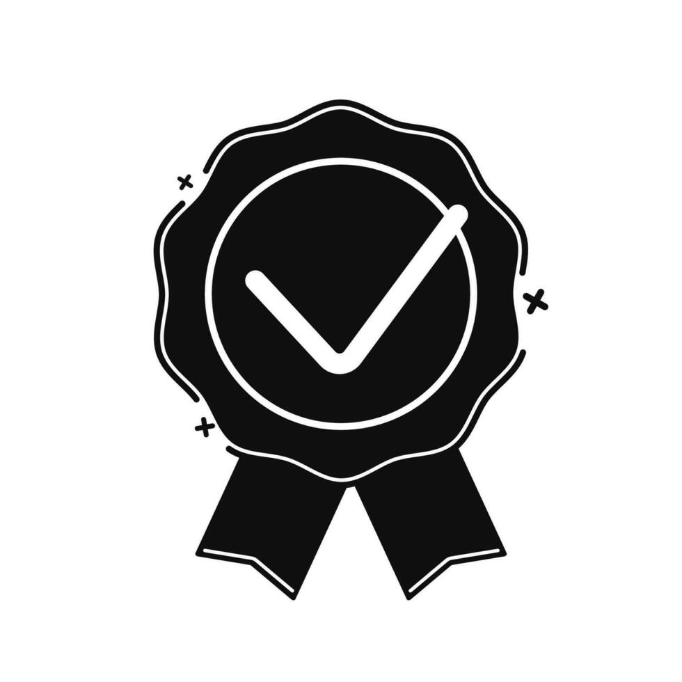 Preto qualidade marca ícone. qualidade certificado prêmio para luxo produtos com vencedora marca de verificação e bem sucedido vetor endosso