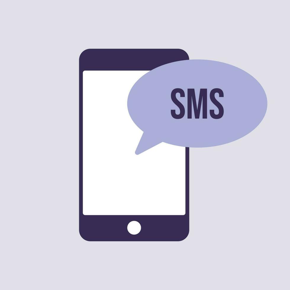 Smartphone com Novo SMS ícone. o email notificação do Novo mensagem recebido símbolo do o email chegada carta com vetor lembrete
