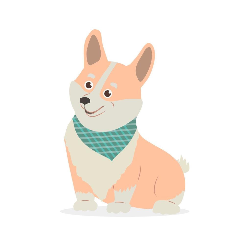 cão bonito welsh corgi, ilustração para crianças, livros infantis. vetor