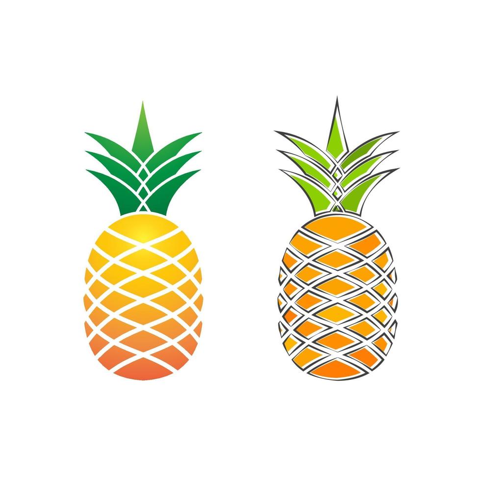 ilustração em vetor abacaxi fruta ícone modelo