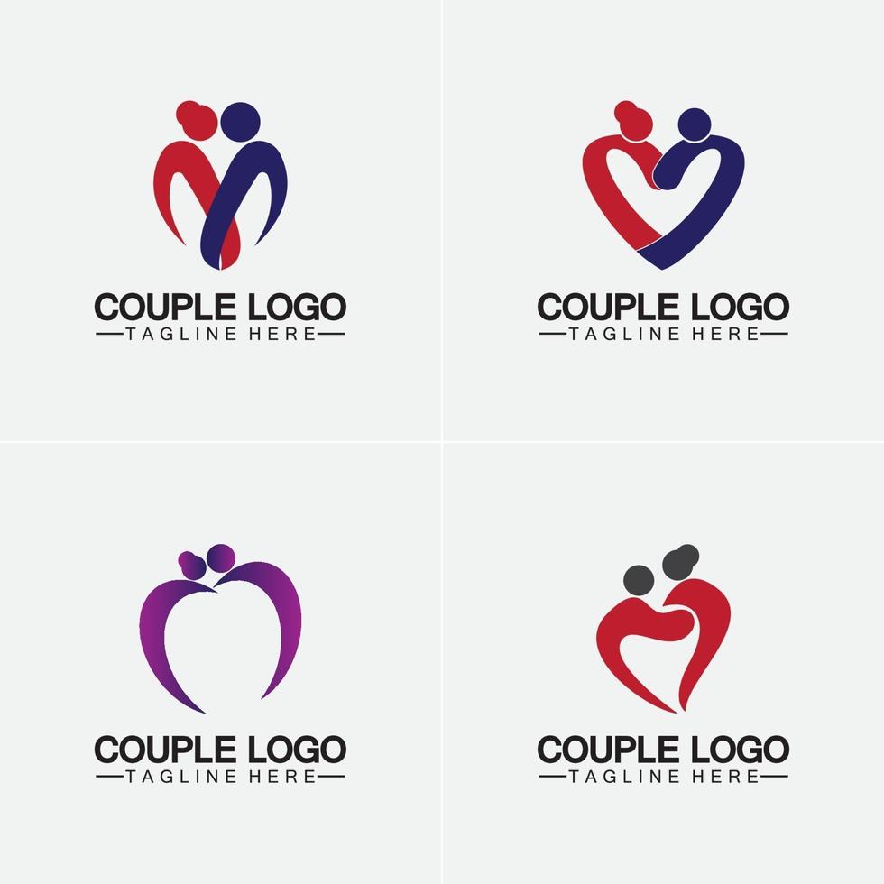 pessoas com amor casal vetor logotipo ícone símbolo vetor