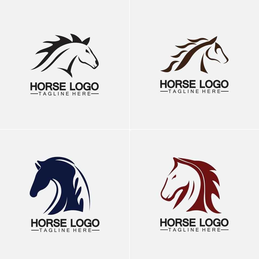 cavalo logotipo modelo ilustração vetorial design vetor