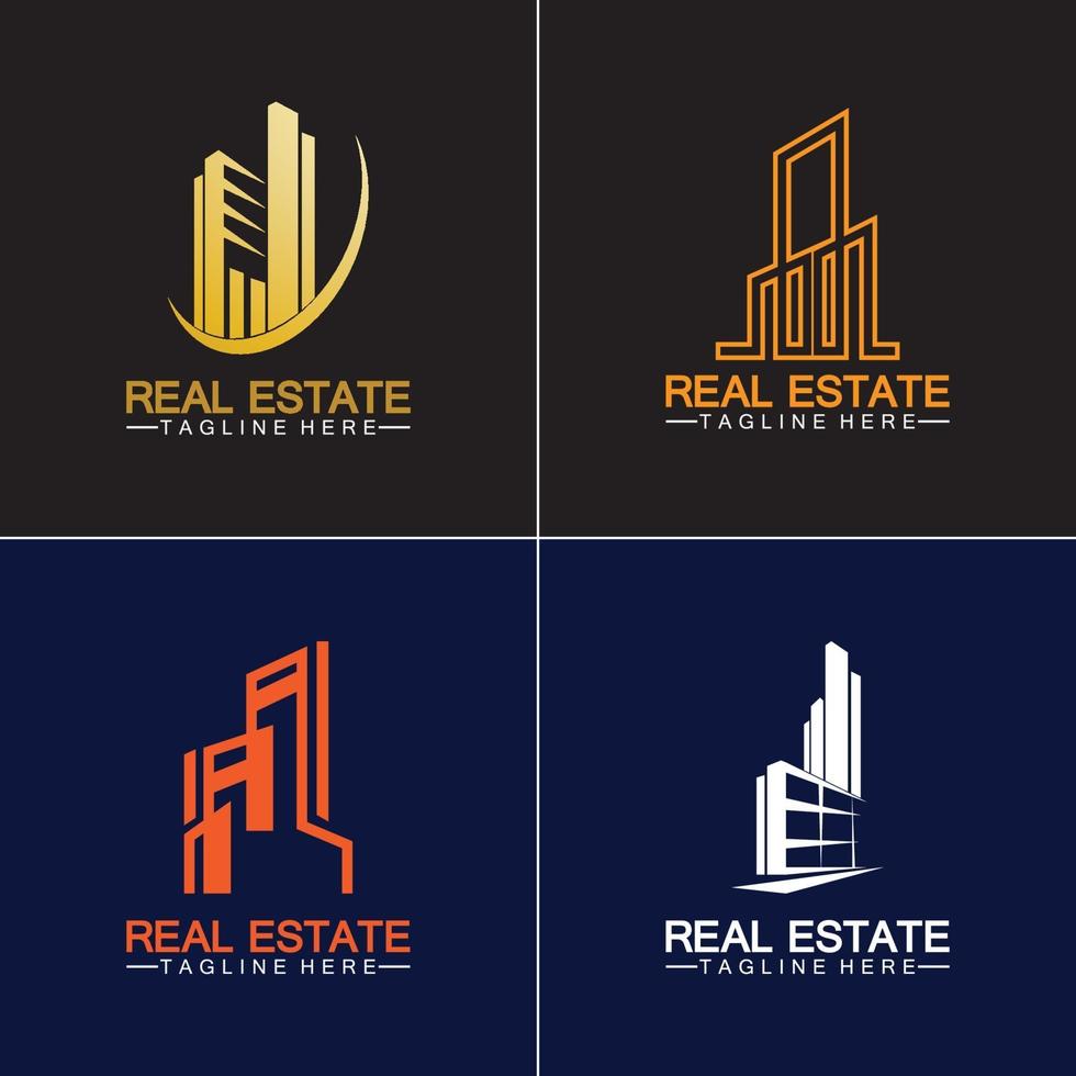 design de ilustração vetorial de logotipo de negócios imobiliários vetor