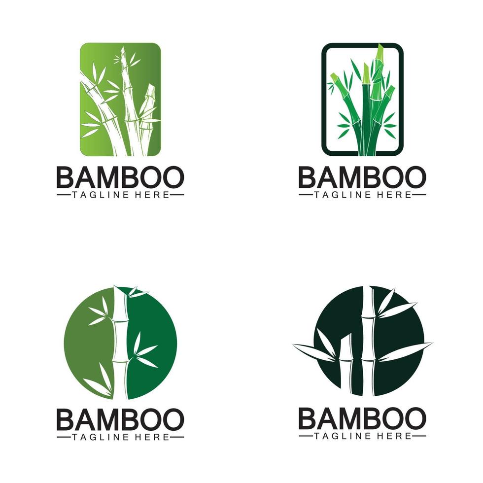 modelo de logotipo de bambu ilustração vetorial ícone design vetor