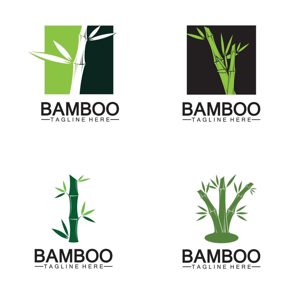 modelo de logotipo de bambu ilustração vetorial ícone design vetor