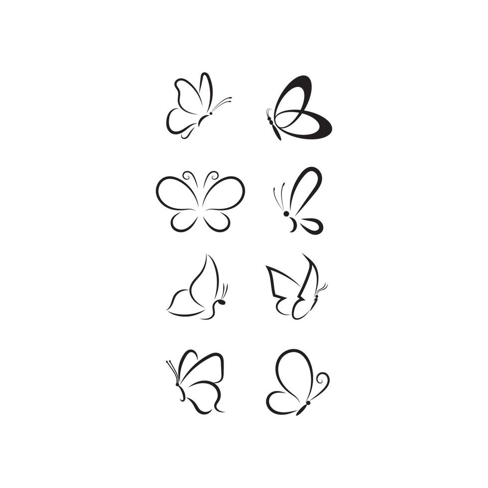 ilustração em vetor modelo de design de logotipo simples conceitual de borboleta