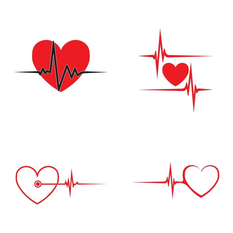 arte design saúde médico pulsação do coração vetor