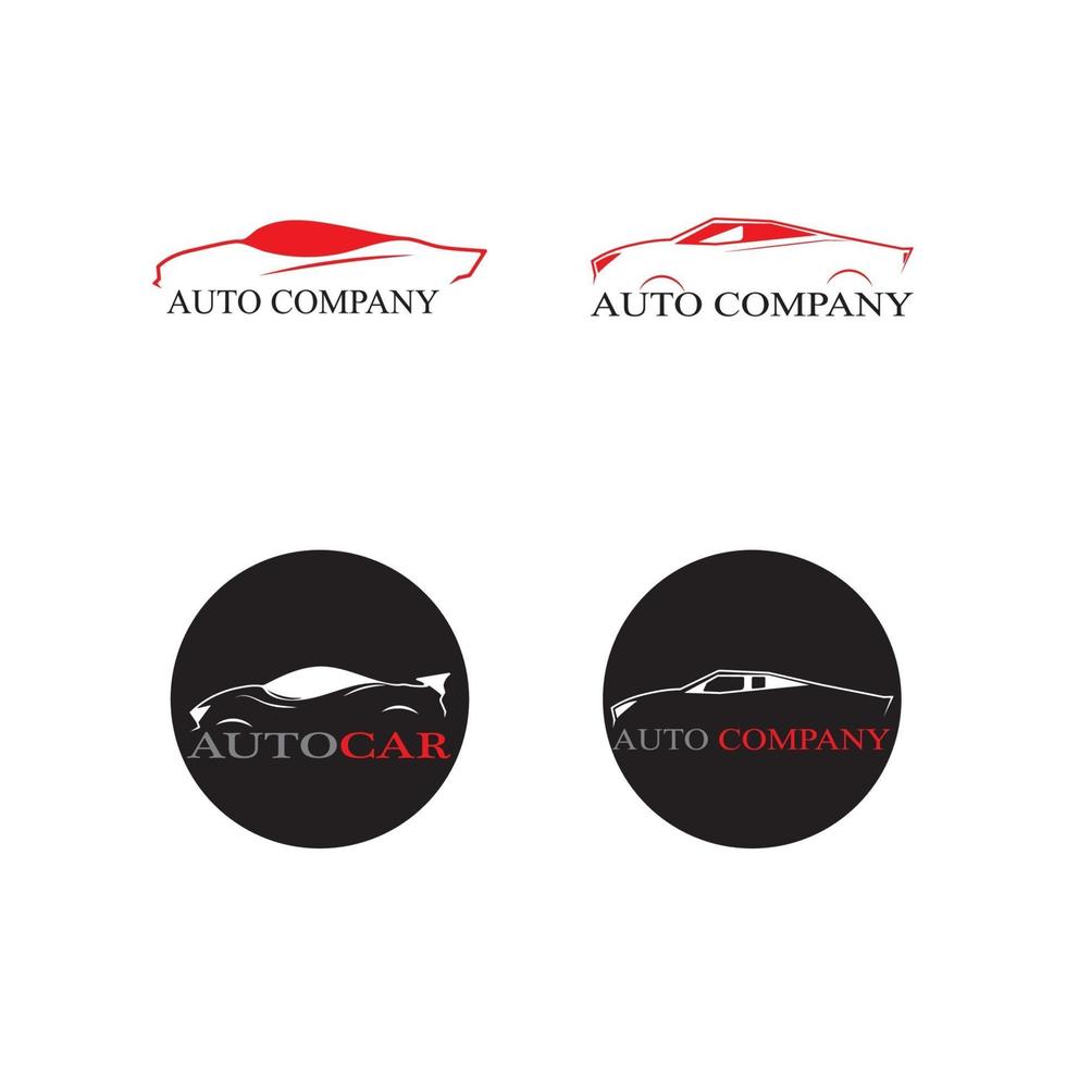 ícones do modelo do vetor do logotipo da silhueta do carro