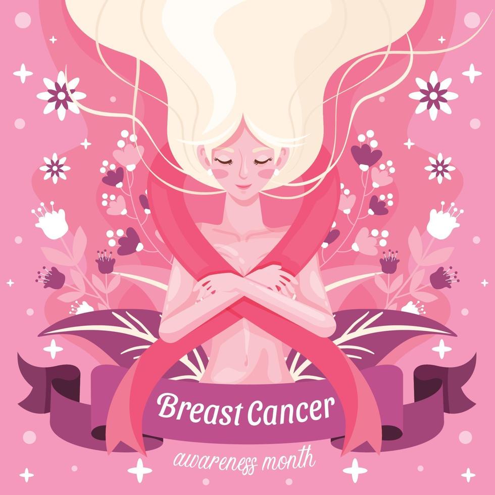campanha do mês de conscientização do câncer de mama vetor