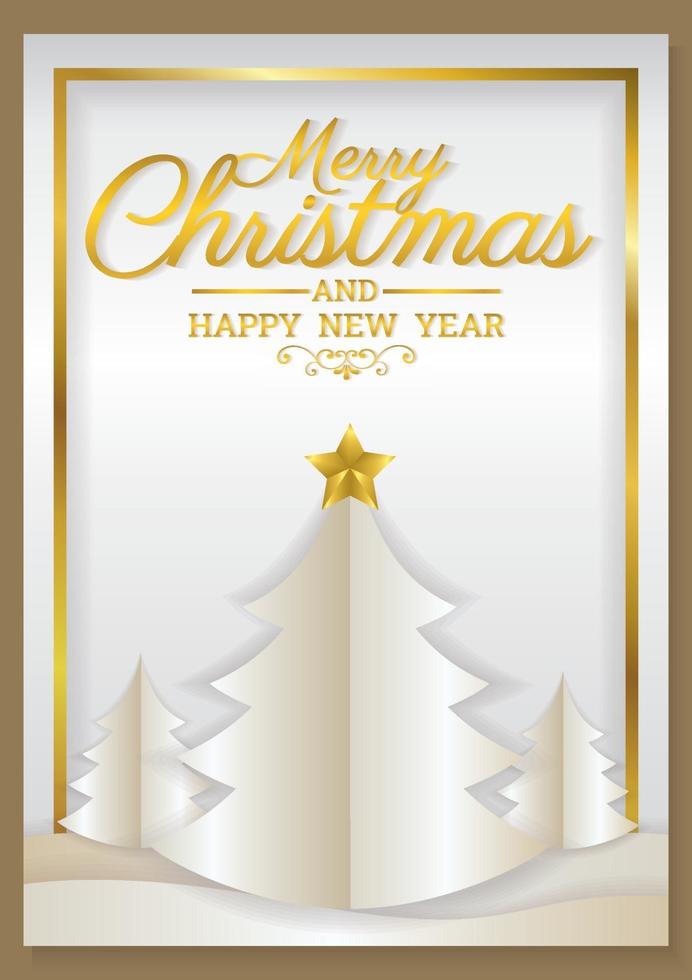 cartão branco do vetor da arte do feliz natal