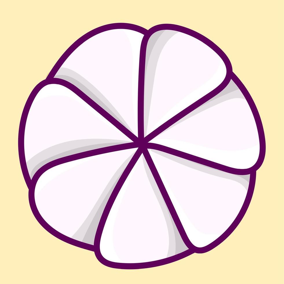 mangostão ilustração vetorial rosa simples fofa fruta mangostão vetor
