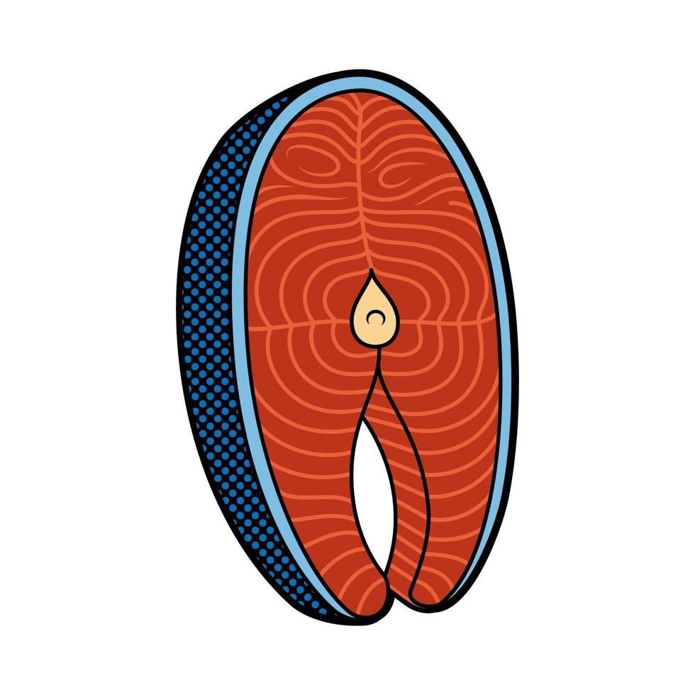 uma ilustração vetorial de bife de peixe vetor