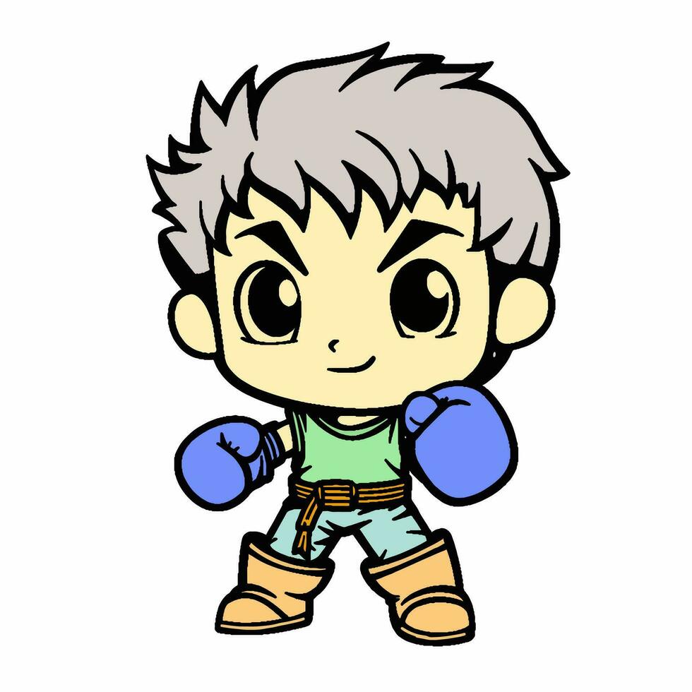 desenho animado estilo boxer. mão desenhado vetor ilustração.