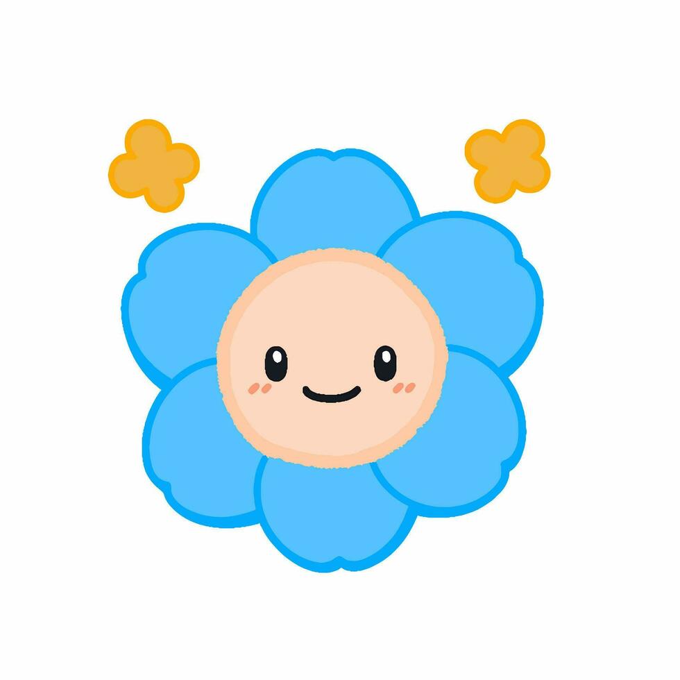 desenho animado estilo flor. mão desenhado vetor ilustração.