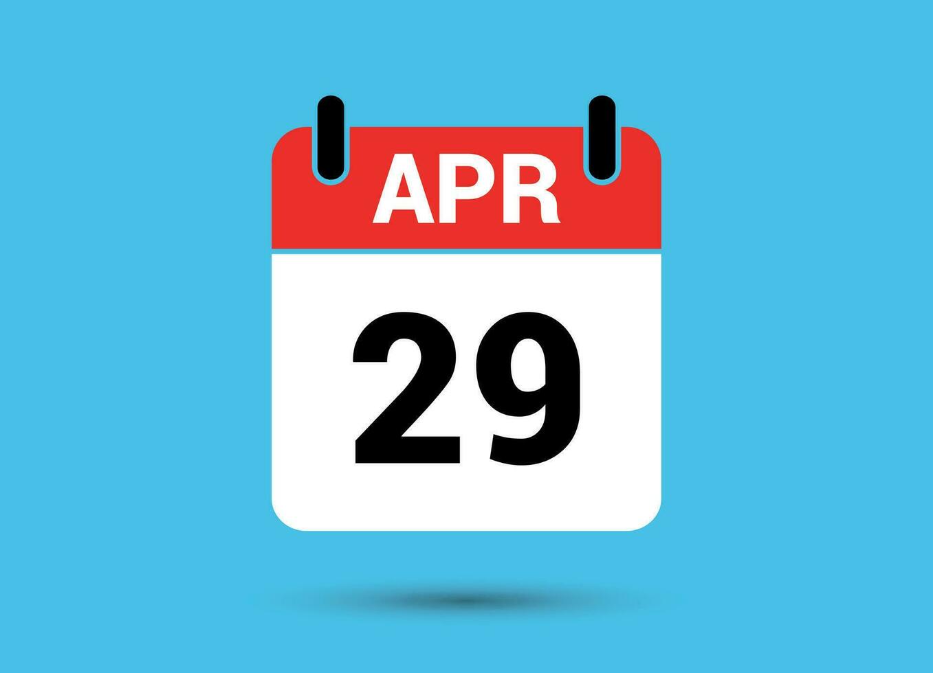 29 abril calendário encontro plano ícone dia 29 vetor ilustração