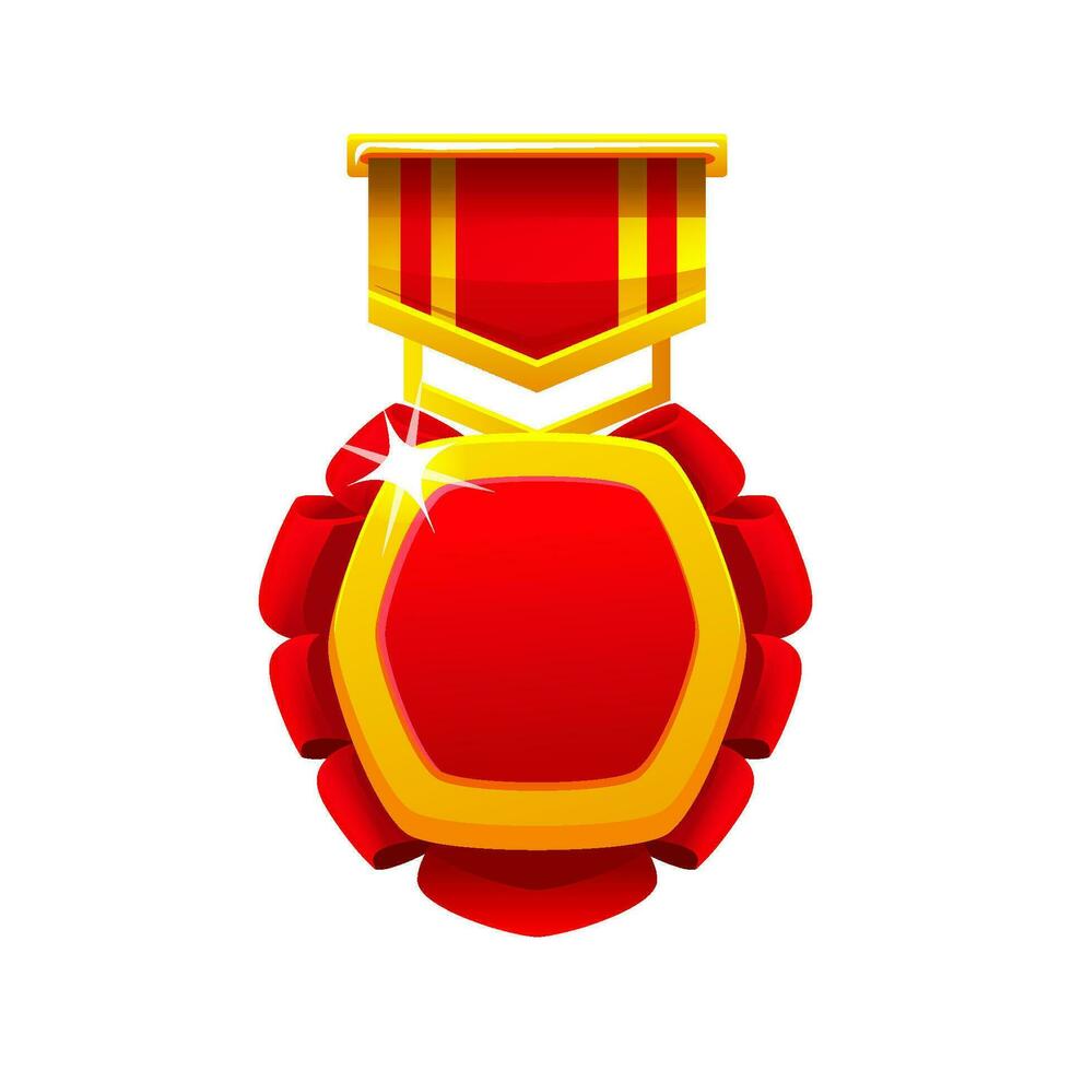 dourado jogos medalhão, distintivo modelo para ícone em branco fundo vetor