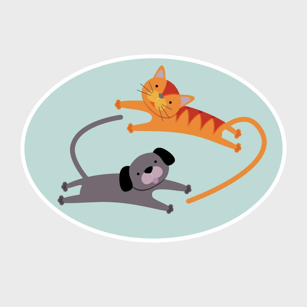 gato e cachorro logotipo imagens vetor
